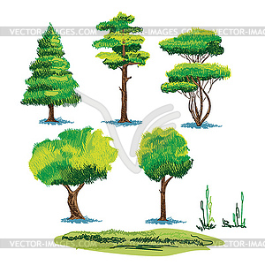 Plants sketches Set - vector clip art