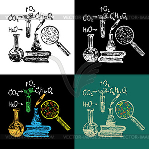 Educational and laboratory equipment Set - vector image