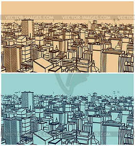 Big city sketch - vector image