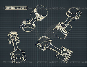 Internal combustion engine pistons - vector EPS clipart