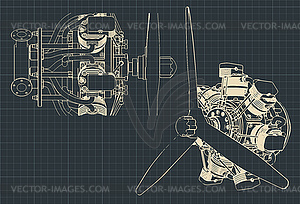 Radial engine - vector image