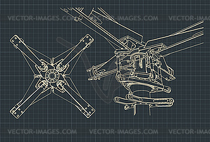 Чертежи вертолета - изображение в векторе