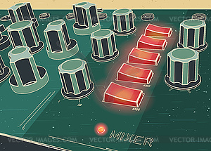 Studio equipment mixer retro style - vector clipart