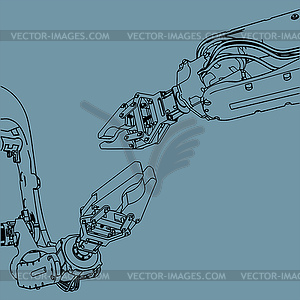 Industrial robots - vector image