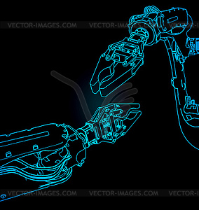 Industrial robots - vector image