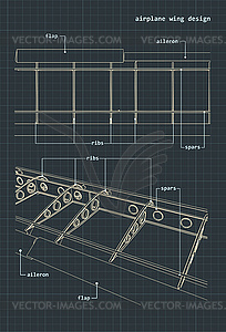 Airplane wings structure - vector clip art