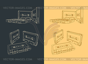 Кассеты с магнитной лентой - изображение в векторном формате