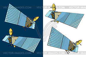 Спутник разных ракурсов - векторное изображение клипарта