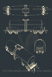 Tank Wagon drawings - vector clip art