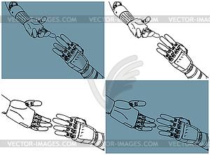 Роботы, помогающие руки - клипарт в векторе