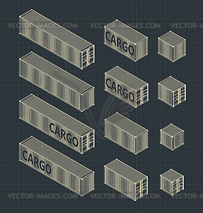 Набор контейнеров - векторный дизайн