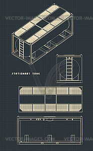 Stationary tank - vector image