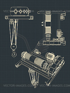 Beam Crane drawings - vector image