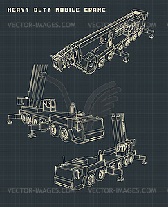 Heavy Duty Mobile Crane - vector image