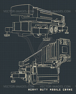 Heavy Mobile Crane - vector clipart