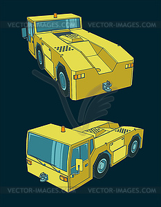 Airport tow tractor - vector image