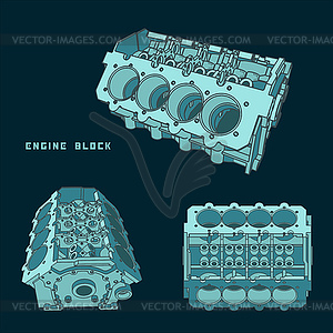 Engine block - vector image