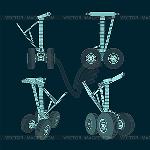 Airplane landing gear s - vector image