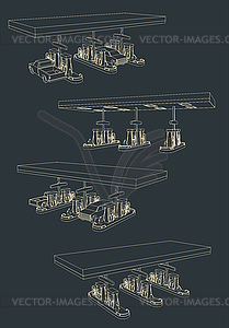 Gas Station s Blueprints - vector clipart