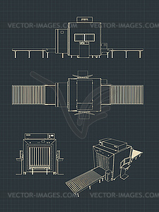 X-Ray Baggage Scanner drawings - vector image