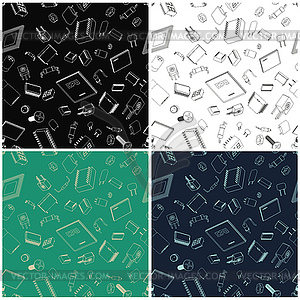 Electronic components seamless s - vector image