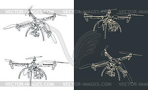 Drone outline s - vector image