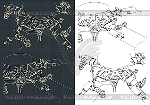 Helicopter main rotor drawings s - vector image