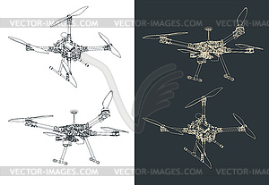 Quadrocopter scout - vector clipart