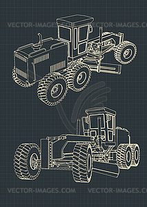 Grader blueprints - vector image