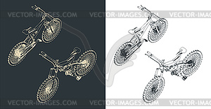 Mountain bike isometric s - color vector clipart