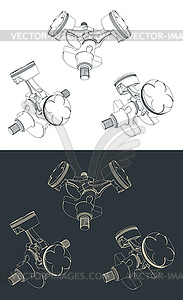 engine pistons drawings