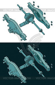 Differential isometric color drawings - stock vector clipart