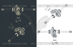 Gear Differential Drawings - vector clipart