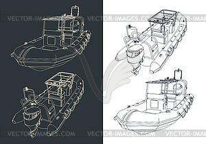 Rigid Inflatable Boat - vector clipart