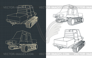 All-terrain vehicle sketches - vector clip art