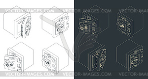 Safe isometric drawings - vector clipart / vector image