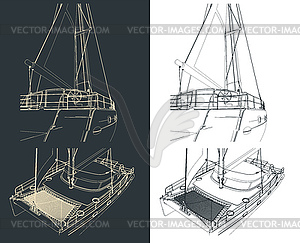 Catamaran outline - vector image