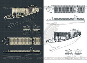 cargo ship side view drawing