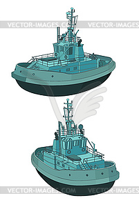 Tugboat color s - vector image