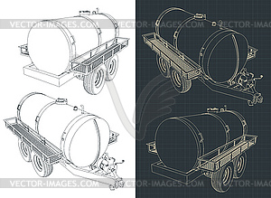 Water tank trailer - vector image