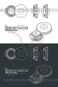 Gears drawings s - vector image