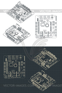 Arduino RoMeo V2 Blueprints - vector image
