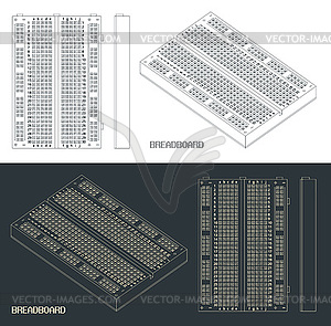 Breadboard drawings - vector image