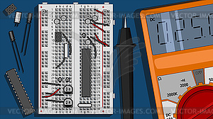 Electronics components kit - vector clip art