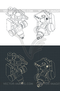 CNC milling machine head - vector clip art