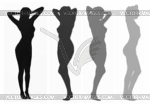 Woman`s shadows mini Set - vector image