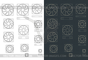 Computer Fans Set - vector image