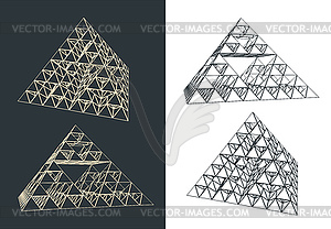 Фрактальная пирамида - рисунок в векторе