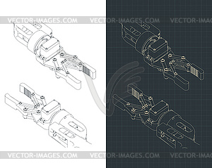 Роботизированная рука изометрические чертежи - клипарт в формате EPS