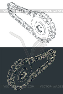 Chain transmission - vector image